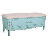 POLSTERBANK aus Holz 120x43x48 blauem - Blau, Holzwerkstoff (120/48/43cm) - Wanderlust