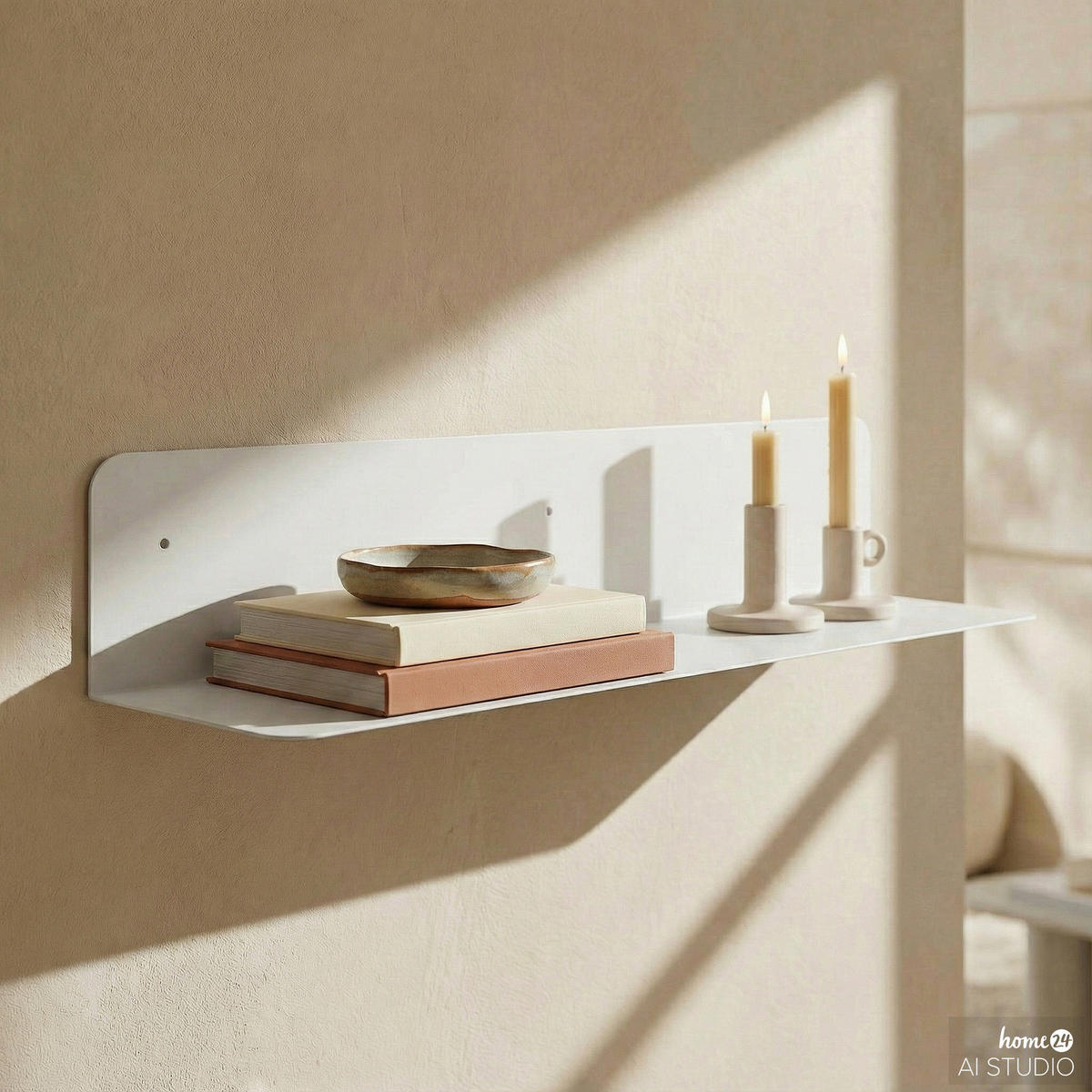 WANDBOARD - Eisen - Weiß, Metall (100/18/18cm) - home24