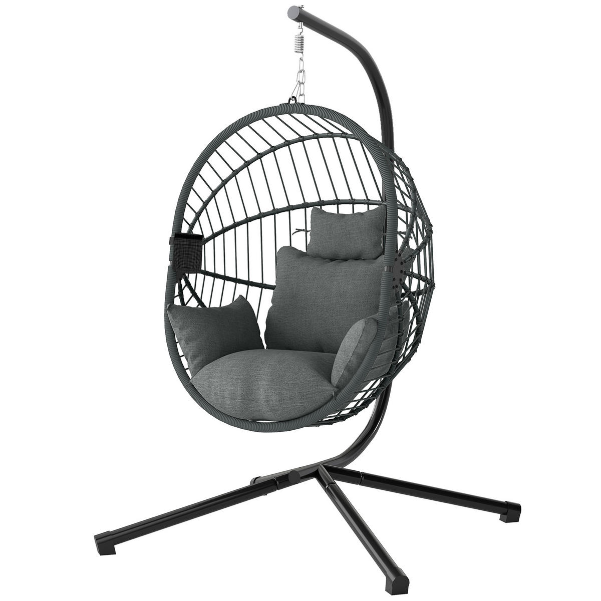 HÄNGESESSEL Grau 120.0/106.0/188.0 cm - Grau, Metall (106/188/120cm)
