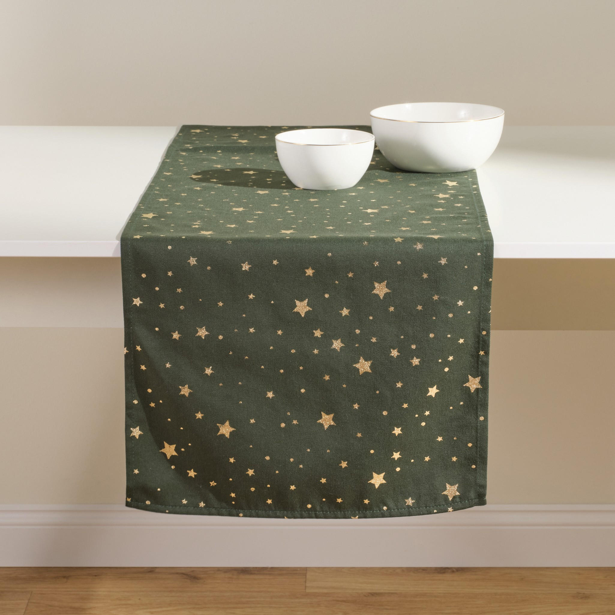 TISCHLÄUFER Noliso - Dunkelgrün, Textil (180/40/1cm) - home&you