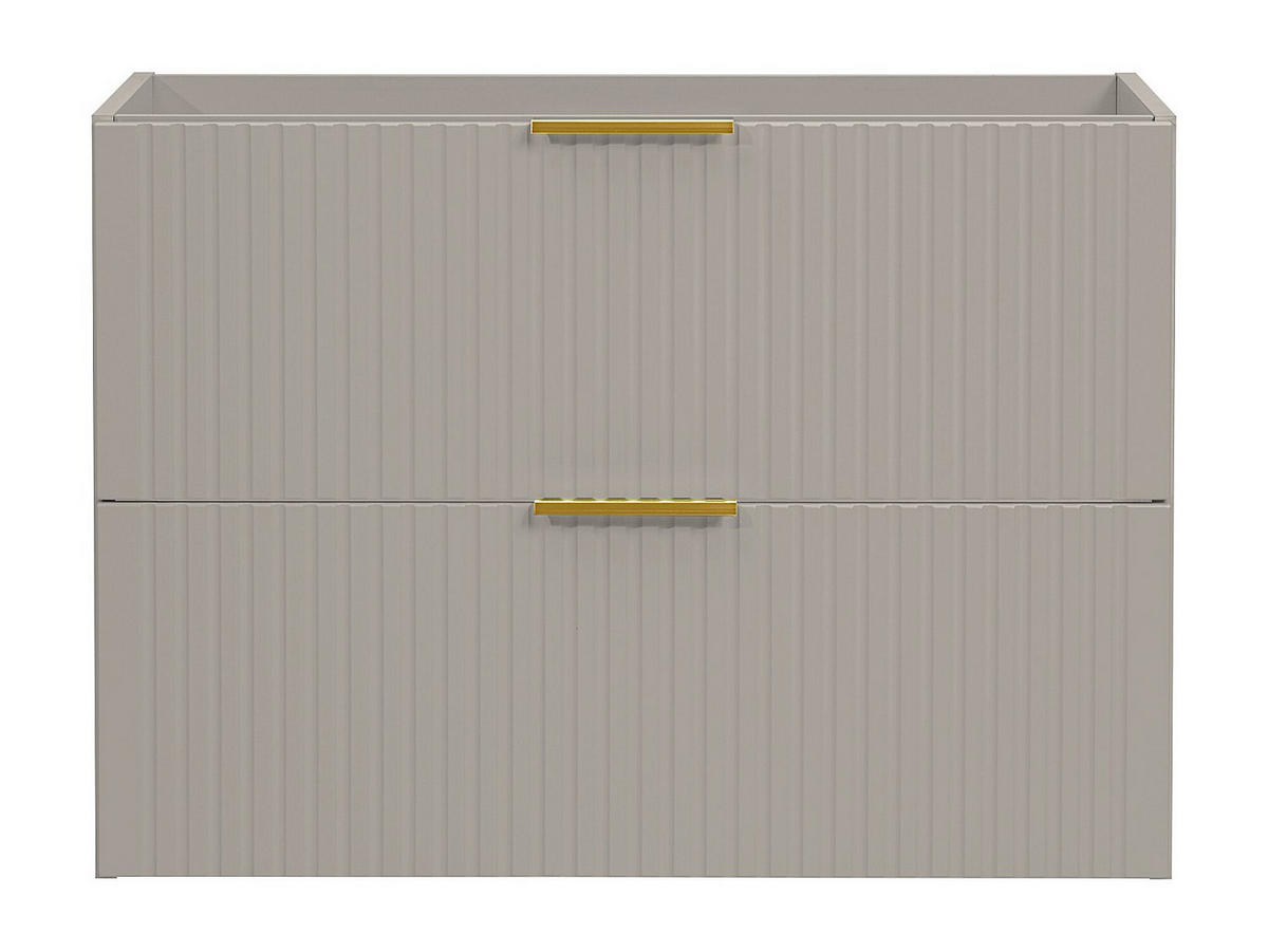 WASCHBECKENUNTERSCHRANK hängend - Streifenoptik - Beige - 80 cm - ZEVARA - Beige, Holz (80/57/46cm) - Vente-Unique