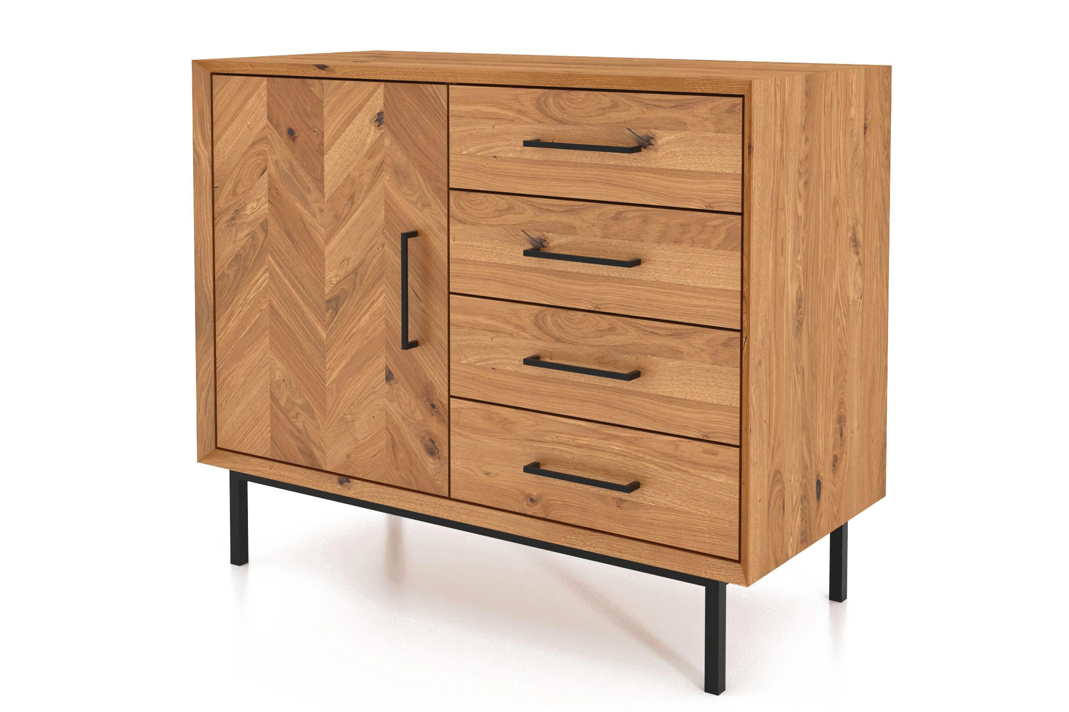 KOMMODE LEON Wildeiche - Wildeiche, Holz (97/80/45cm) - byoak