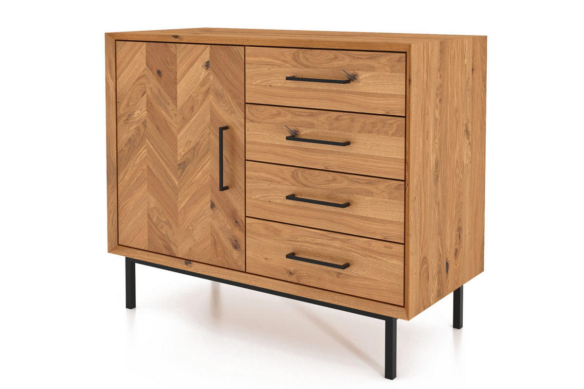 KOMMODE LEON Wildeiche - Wildeiche, Holz (97/80/45cm) - byoak