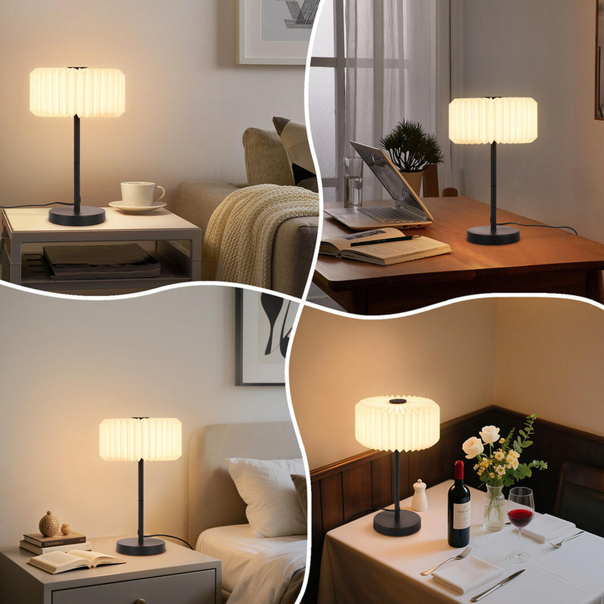 STOLNÍ lampa Field II 24/24/40,2 cm - bílá, kov (24/24/402cm) - Nettlife
