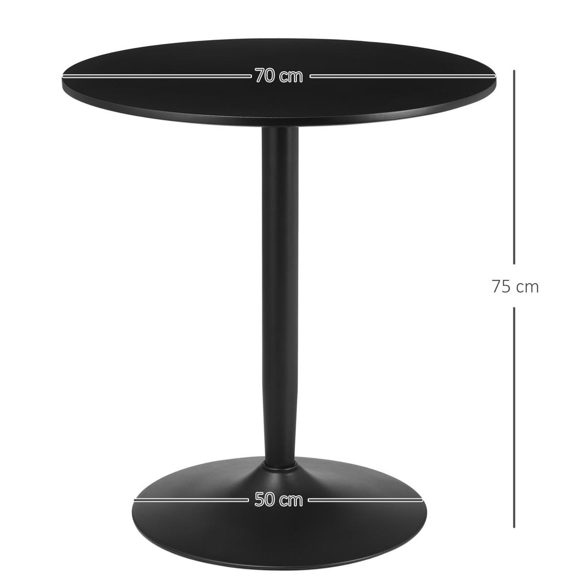 ESSTISCH 70/70/75 cm schwarz platzsparend mit rutschfestem Fuß aus Stahl und MDF - Schwarz, Metall (70/70/75cm) - OKWISH
