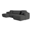 WOHNLANDSCHAFT SENTUM N Grau Boucle-Stoff mit Schlaffunktion - Grau, Holz (330/90/148cm) - MASSENO