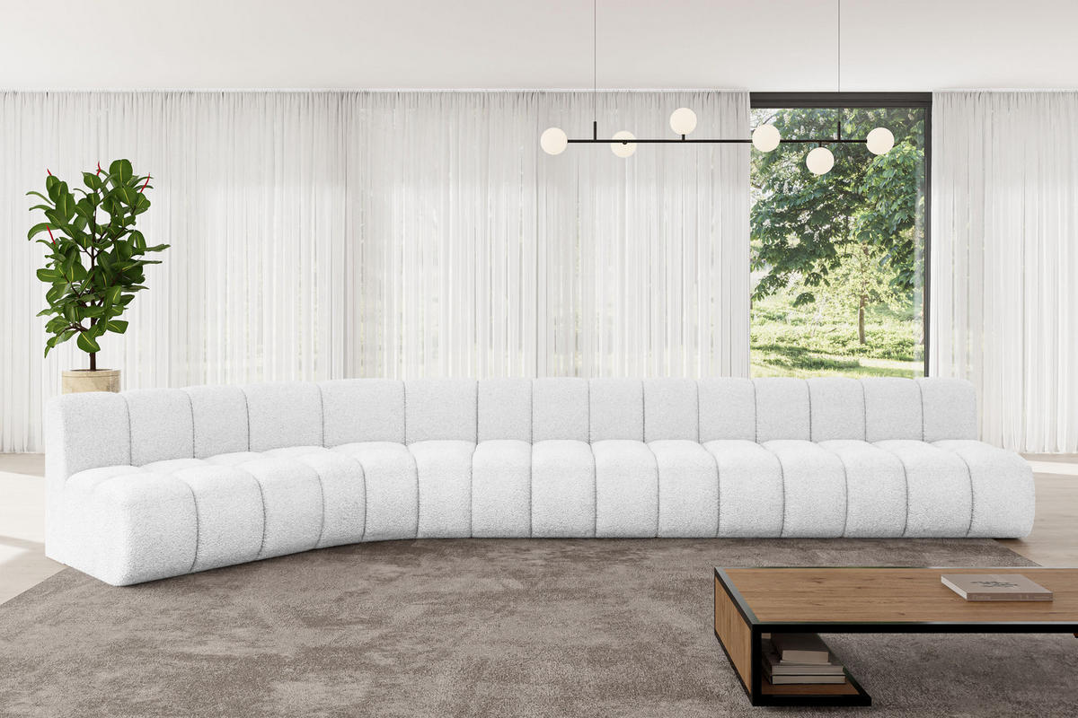 ECKSOFA modulares Sofa Montra-L3 - 472x174x70 cm Weiß - Weiß, Holzwerkstoff/Textil (472/174cm) - ALTDECOR