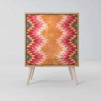 SIDEBOARD INDIAN FOLK, Eichefarben, 57,5x42x77,5 cm, Schräge Buchenholzfüße - Eichefarben/Buchefarben, Holzwerkstoff/Buchenholz (57.5/77.5/42cm) - SpaceRebels