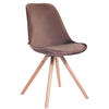 BESUCHERSTUHL Toulon Samt, Gestell Buchenholz Natura rund Braun - Braun/Naturfarben, Holz/Buchenholz (48/83/56cm) - TPFLiving