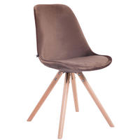 STUHL Samt braun - Eukalyptusholzfarben/Braun, Holz/Textil (48/84/56cm) - CLP