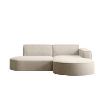 ECKSOFA Modena Studio, Cord Stoff Beige Rechts - Beige, Holzwerkstoff/Textil (236/165cm) - Kaiser Möbel