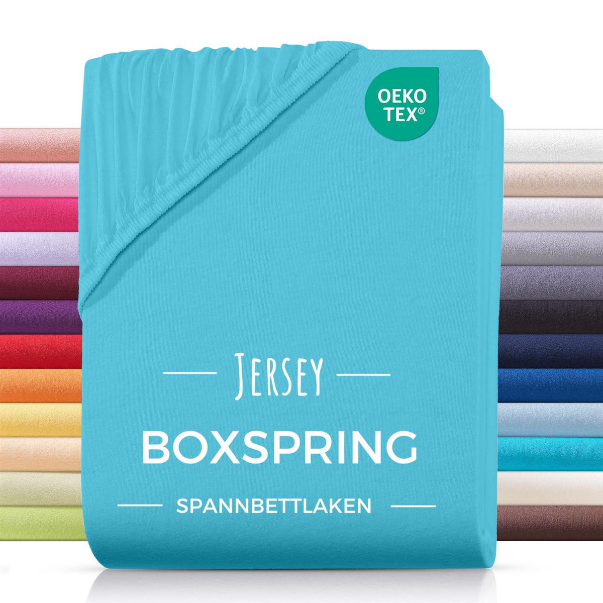 SPANNBETTLAKEN Boxspringbett Jersey 180x200 180x220 200x200 200x200, Wasserbett Bettlaken aus 100% Baumwolle - Türkis, Textil (200/220cm) - Carpe Sonno