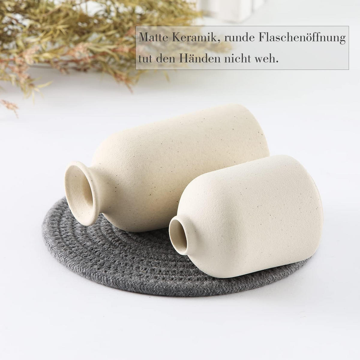 VASE Keramik - Beige, Keramik (22cm) - LIBRATON