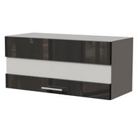 KLAPPHÄNGESCHRANK Essen W4BS/80/LAM Graphit Hochglanz / Grau Matt 80 / 32,5 / 36cm - Graphitfarben/Grau, Holz/Holzwerkstoff (80/36/32.5cm) - Feldmann-Wohnen