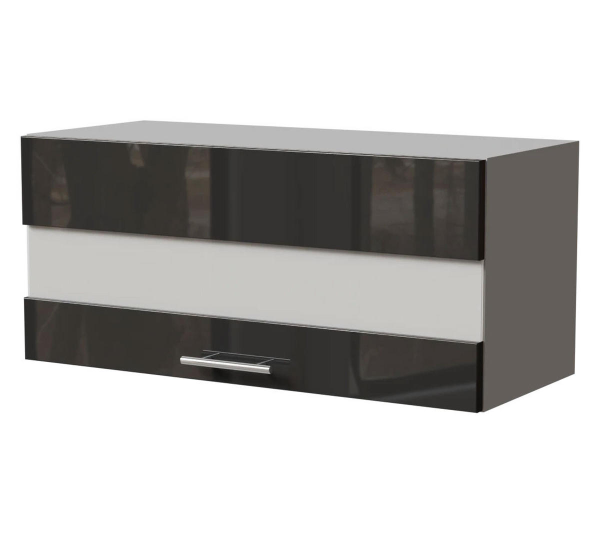 KLAPPHÄNGESCHRANK Essen W4BS/80/LAM Graphit Hochglanz / Grau Matt 80 / 32,5 / 36cm - Graphitfarben/Grau, Holz/Holzwerkstoff (80/36/32.5cm) - Feldmann-Wohnen