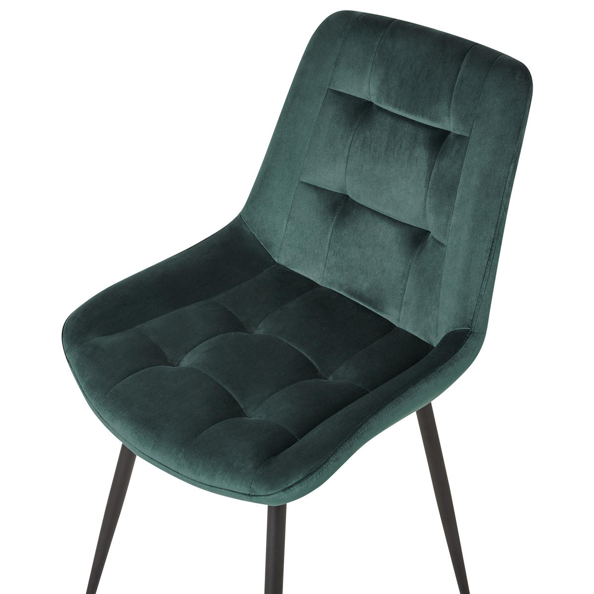 JÍDELNÍ ŽIDLE sada 2 ks Sametová látka Zelená Melrose - zelená barva, kov/textil (51/85/58cm) - Beliani
