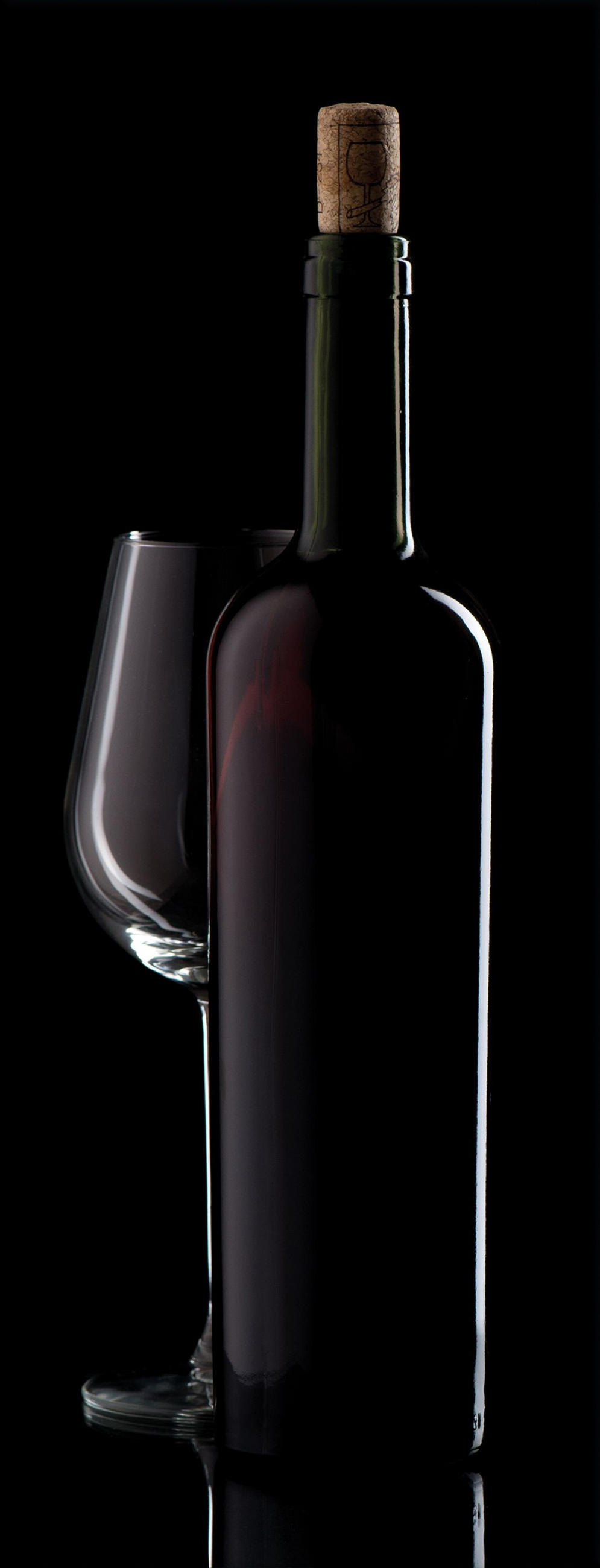 GLASBILD 30x80 cm Küche Weinflasche modern - Rot, Glas (30/80cm) - artissimo