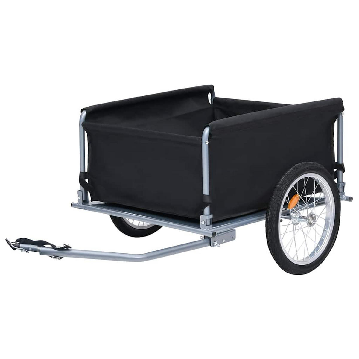 FAHRRADANHÄNGER Schwarz Und Grau 65 Kg - Grau, Metall (72/58/136cm) - vidaXL