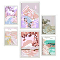 POSTER Set Mit 6 Stille Natur A3 & A4 Weißer Rahmen - Weiß, Papier (29/3cm) - Nacnic