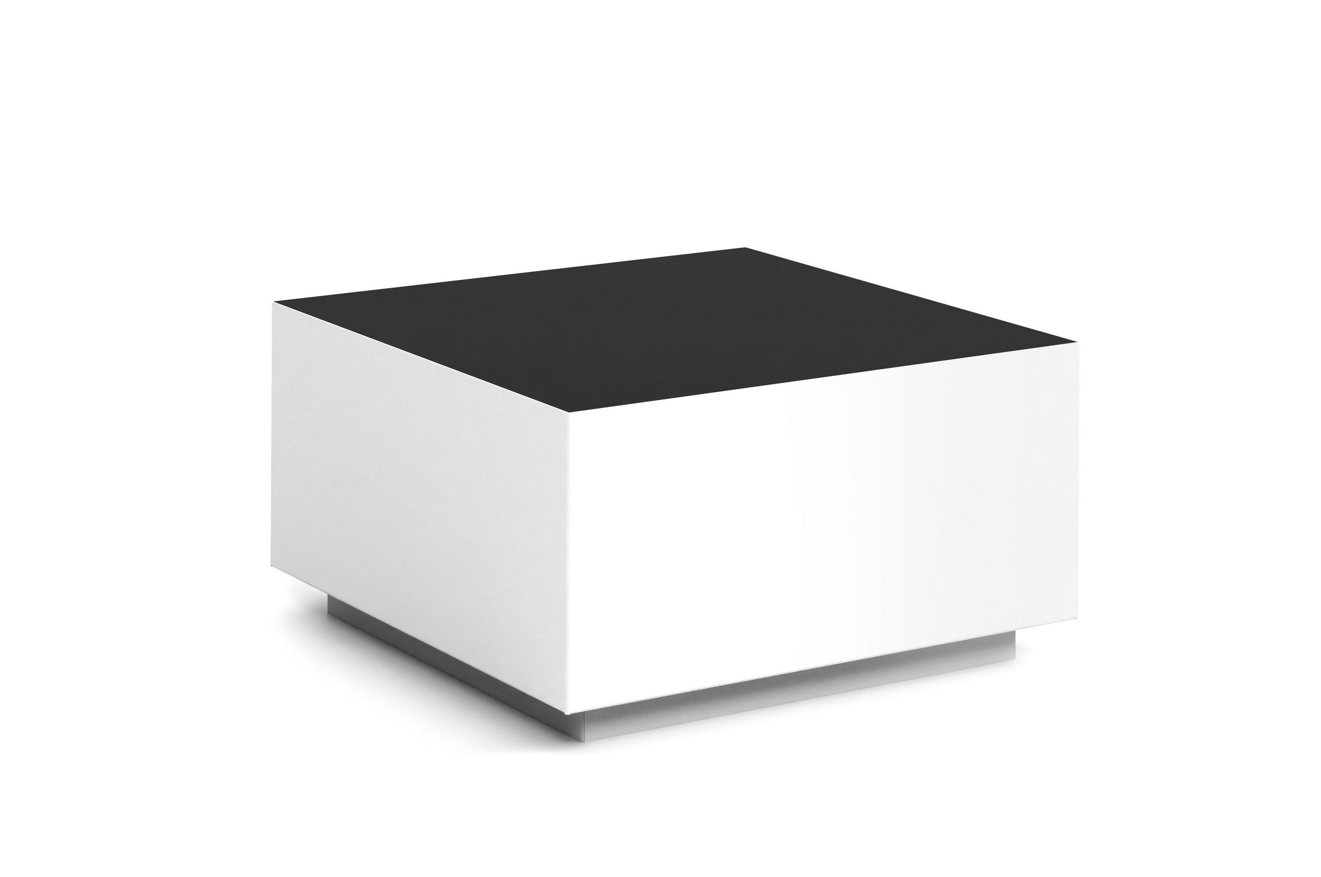 COUCHTISCH QUADRA - Schwarz/Weiß, Holzwerkstoff (65/65/35cm) - Meblini
