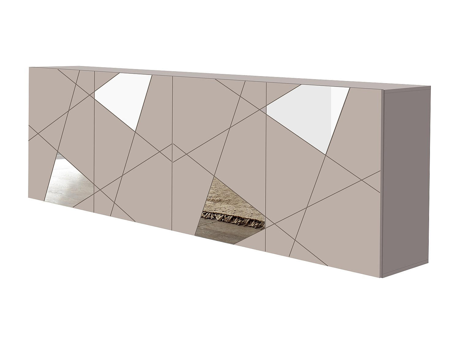 SIDEBOARD mit 4 Türen - Beige - CANTIANO - Beige, Holz (241/84/42cm) - Vente-Unique