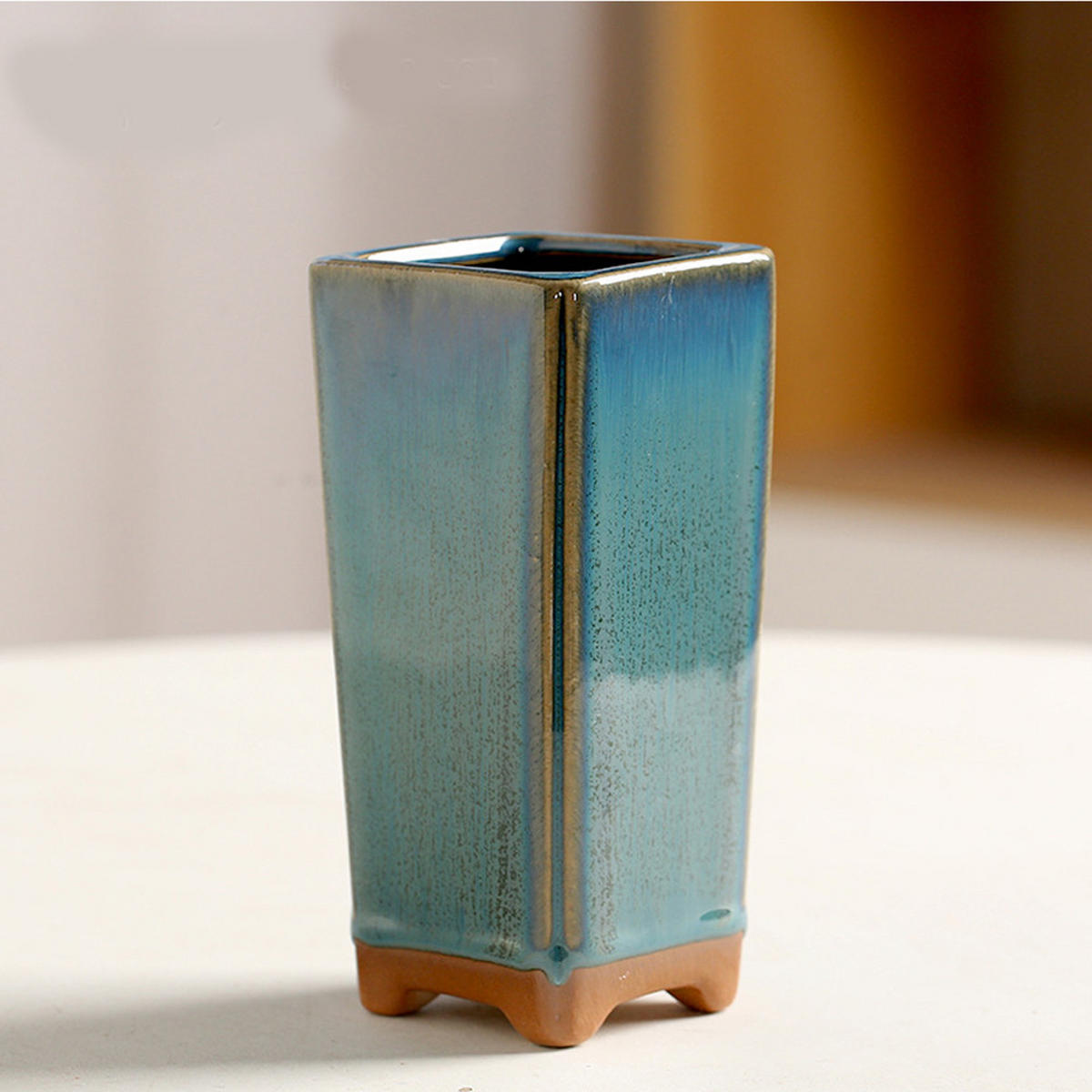VASE 5,5 x 5,5 x 12,5 cm Keramik - Blau, Keramik (12.5cm) - LIBRATON