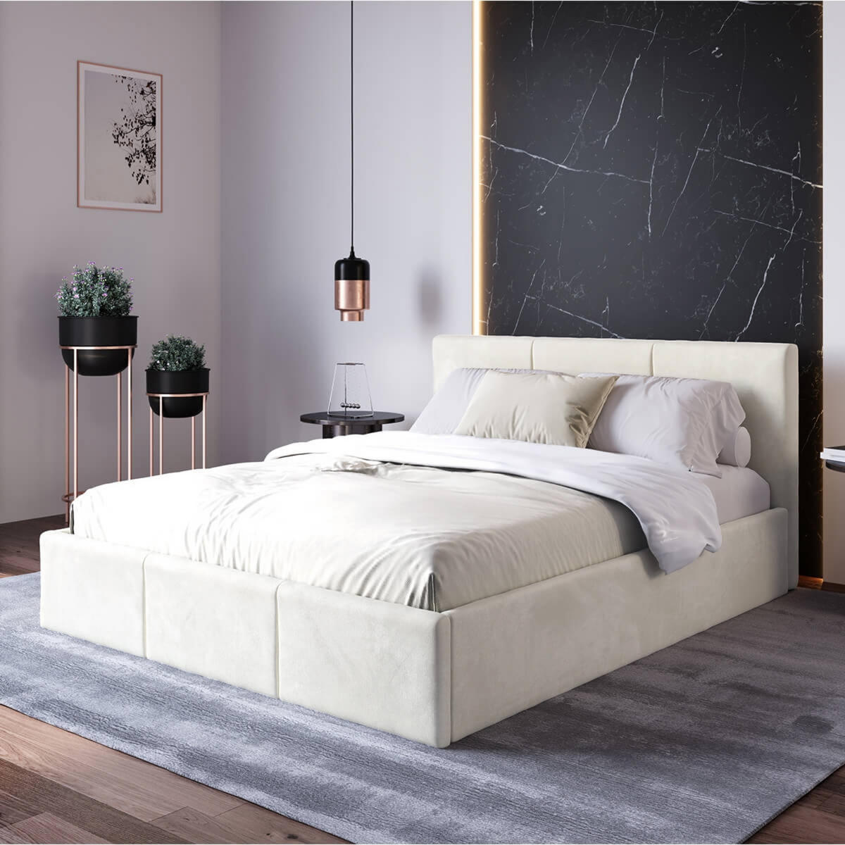 POLSTERBETT 180x200 cm in Beige - Beige, Textil (180/200cm) - Home Collective