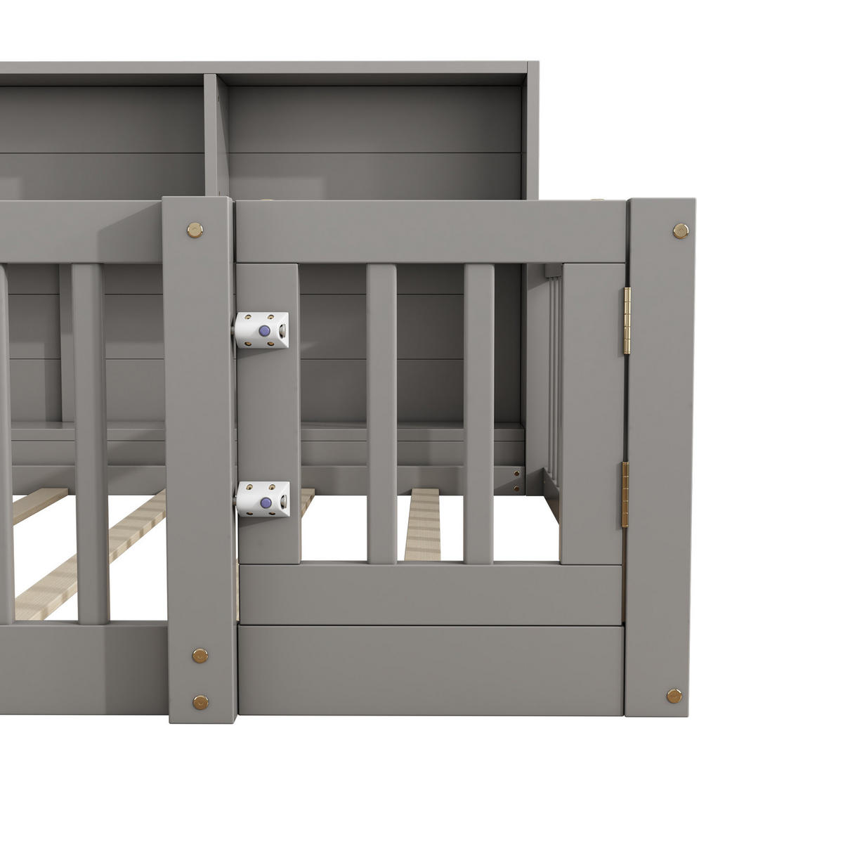 DAYBETT 140/200 cm, Grau mit Staufach und Lattenrost - Grau, Holzwerkstoff (140/200cm) - MIVRAY