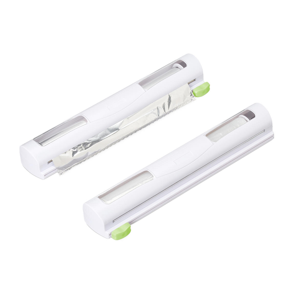 2XFOLIENSCHNEIDER - Weiß, Kunststoff/Metall (37/5/8cm) - Relaxdays