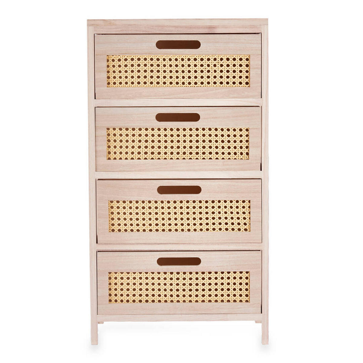 KOMMODE Wiener Geflecht 4 Schubladen - Braun, Holz (40/73/29cm) - Giftdecor