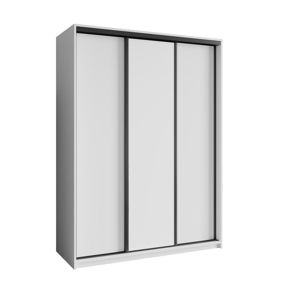 SCHWEBETÜRENSCHRANK NISSE 150/205/60 cm 3-türig Weiß - Weiß, Holzwerkstoff (150/205/60cm) - MASSENO