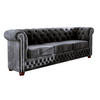 CHESTERFIELD-SOFA 3-sitzer Lauren Schwarz Samt - Schwarz/Braun, Holz/Textil (203/72/86cm) - S-Style Möbel
