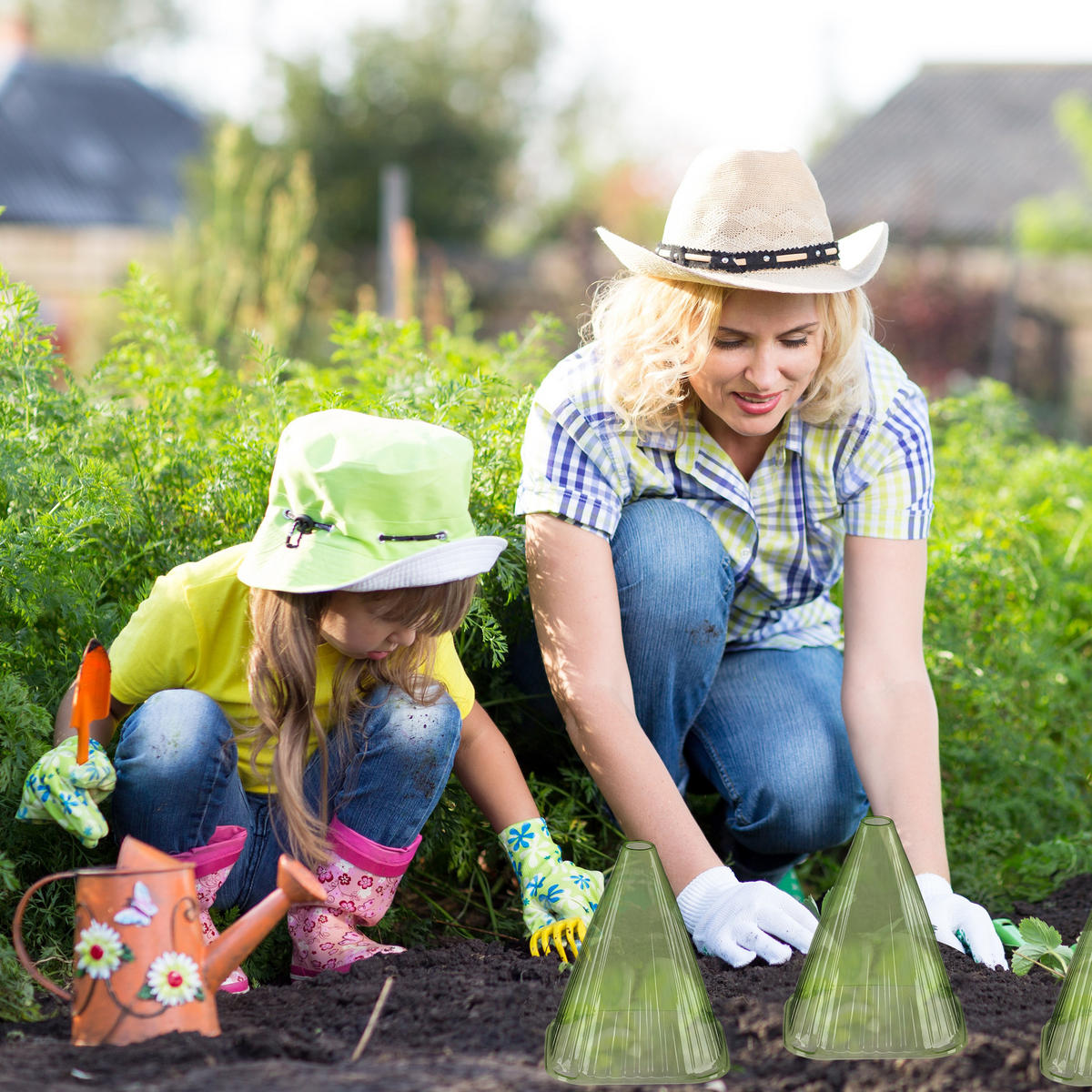24XKAPE za biljke - zelena, plastika (19.5/22/18.5cm) - Relaxdays