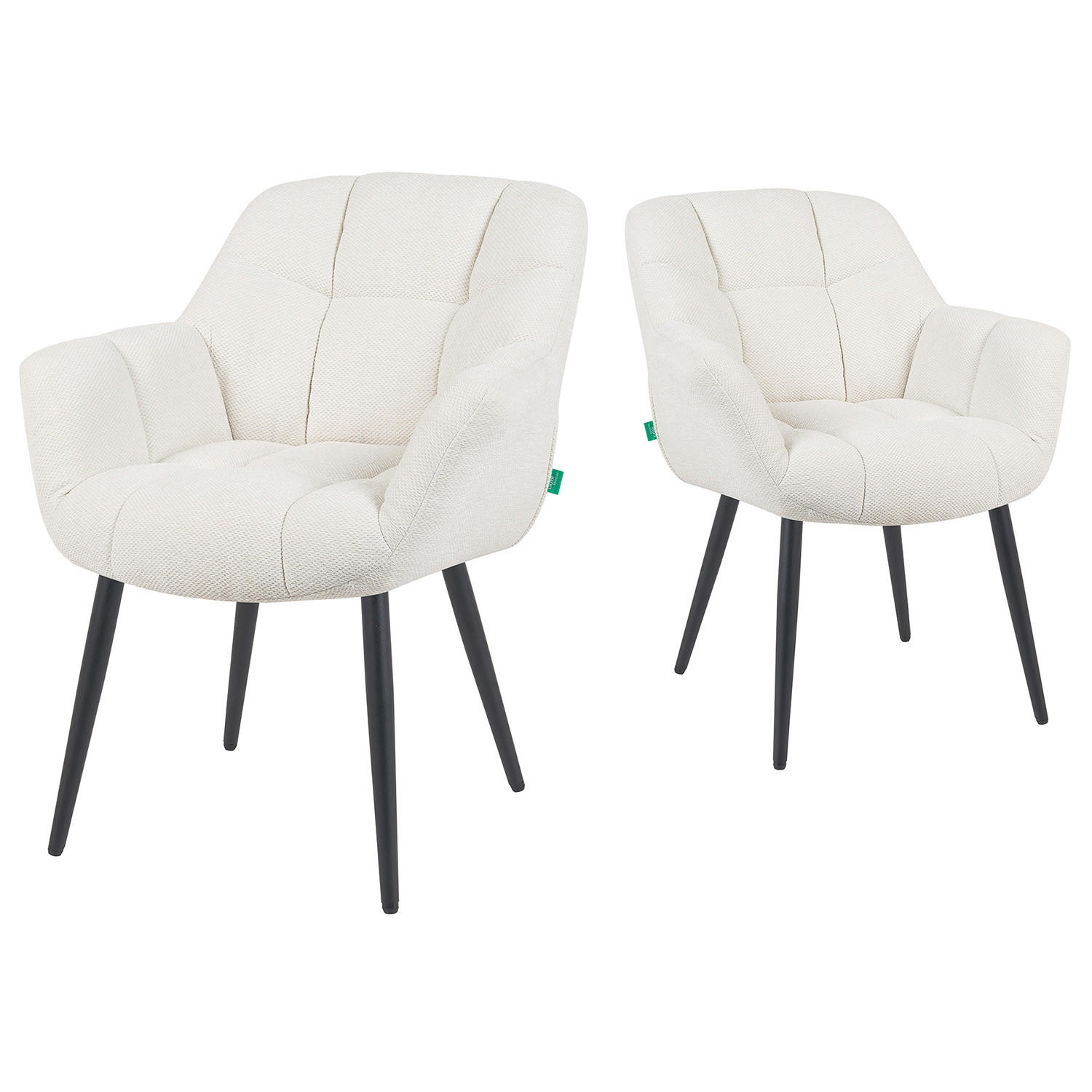 ESSZIMMERSTUHL Mika-Remo - Creme/Schwarz, Textil/Metall (65/81/66cm) - DUBI Möbel
