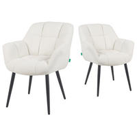 ESSZIMMERSTUHL Mika-Remo - Creme/Schwarz, Textil/Metall (65/81/66cm) - DUBI Möbel