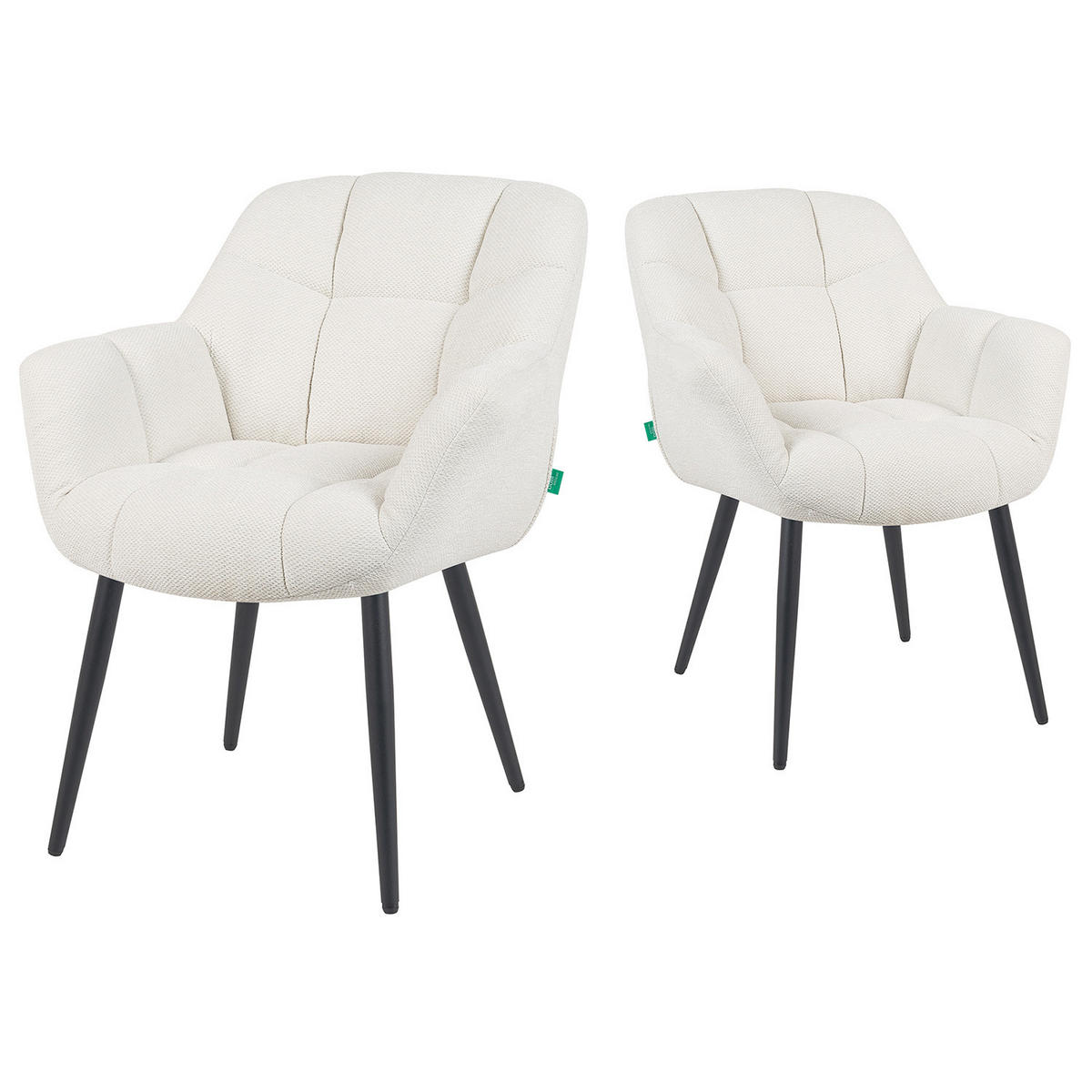 ESSZIMMERSTUHL Mika-Remo - Creme/Schwarz, Textil/Metall (65/81/66cm) - DUBI Möbel