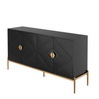 KOMMODE aus MDF & Spanplatte 162x40x80cm in Schwarz - Schwarz, Holzwerkstoff (162/80/40cm) - Modfu