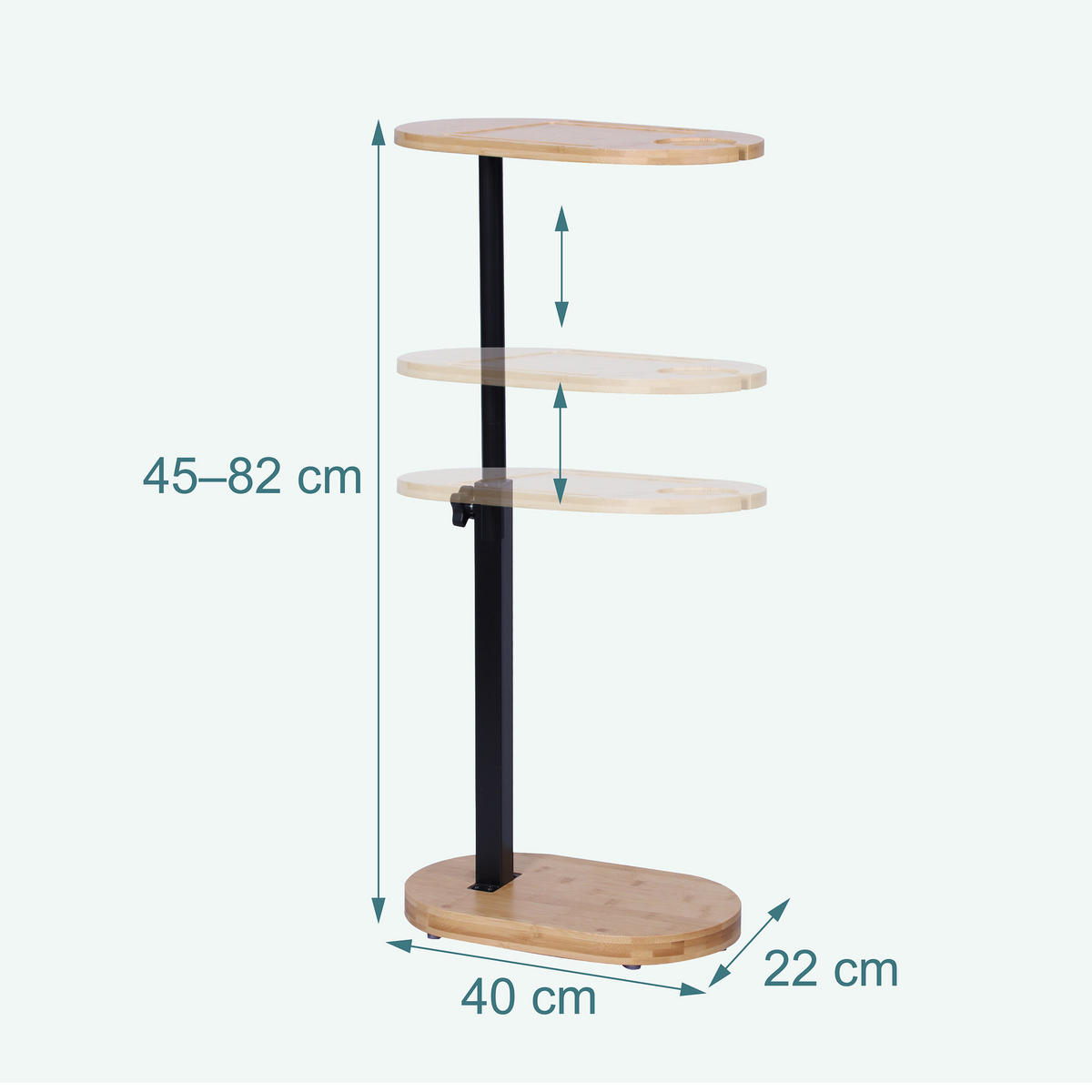 BEISTELLTISCH - Multicolor, Holz/Metall (22/40/82cm) - Relaxdays