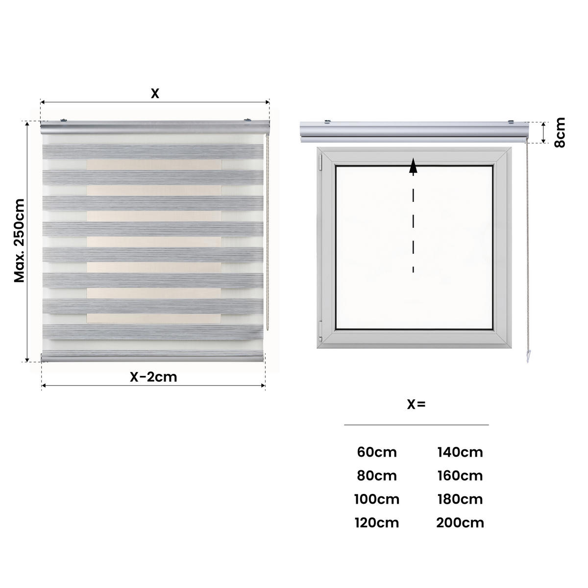 DOPPELROLLO Grau 180x250 cm - Grau, Kunststoff (180/250cm) - STORESDECO