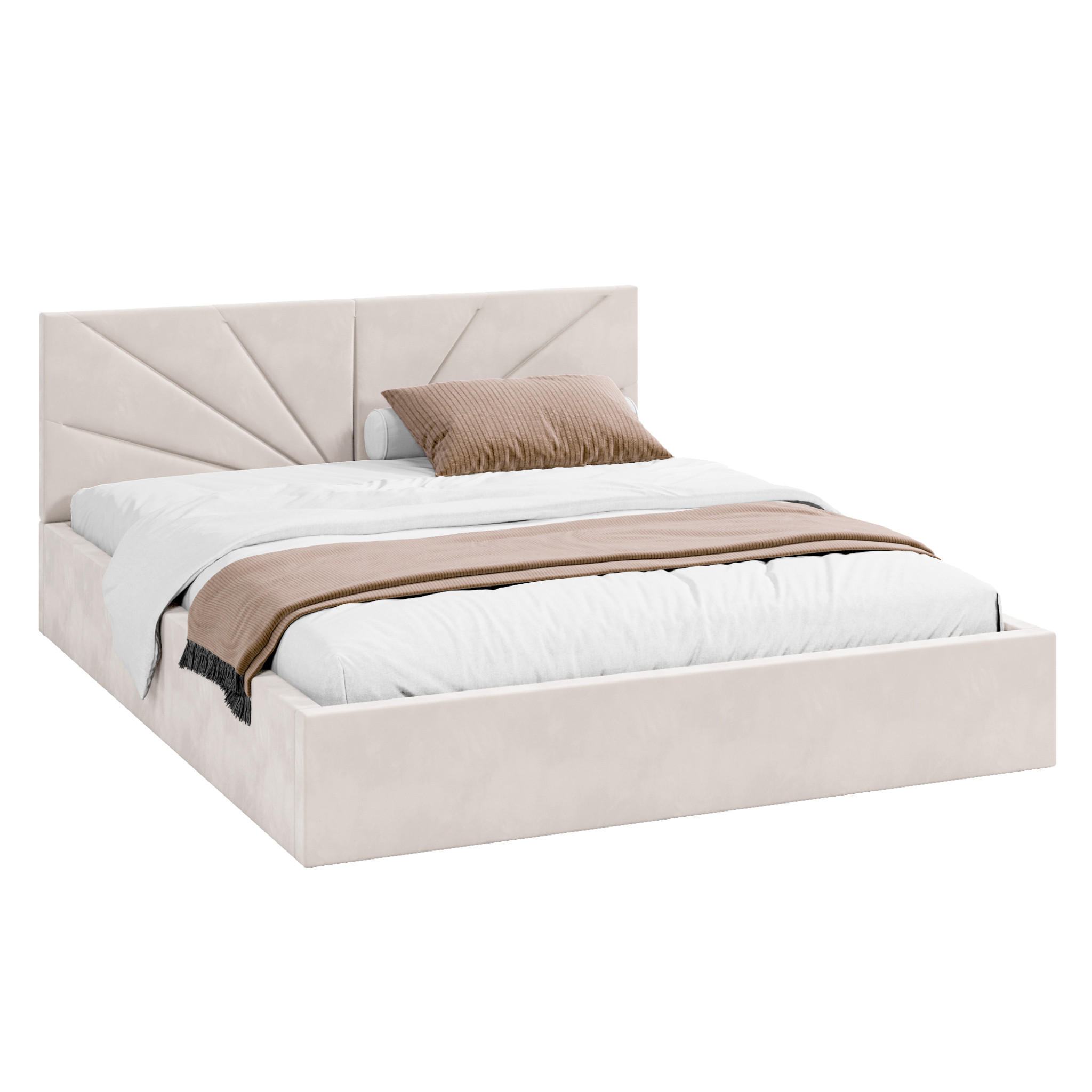 POLSTERBETT SUNSET - Beige, Holzwerkstoff (180/200cm) - FDM