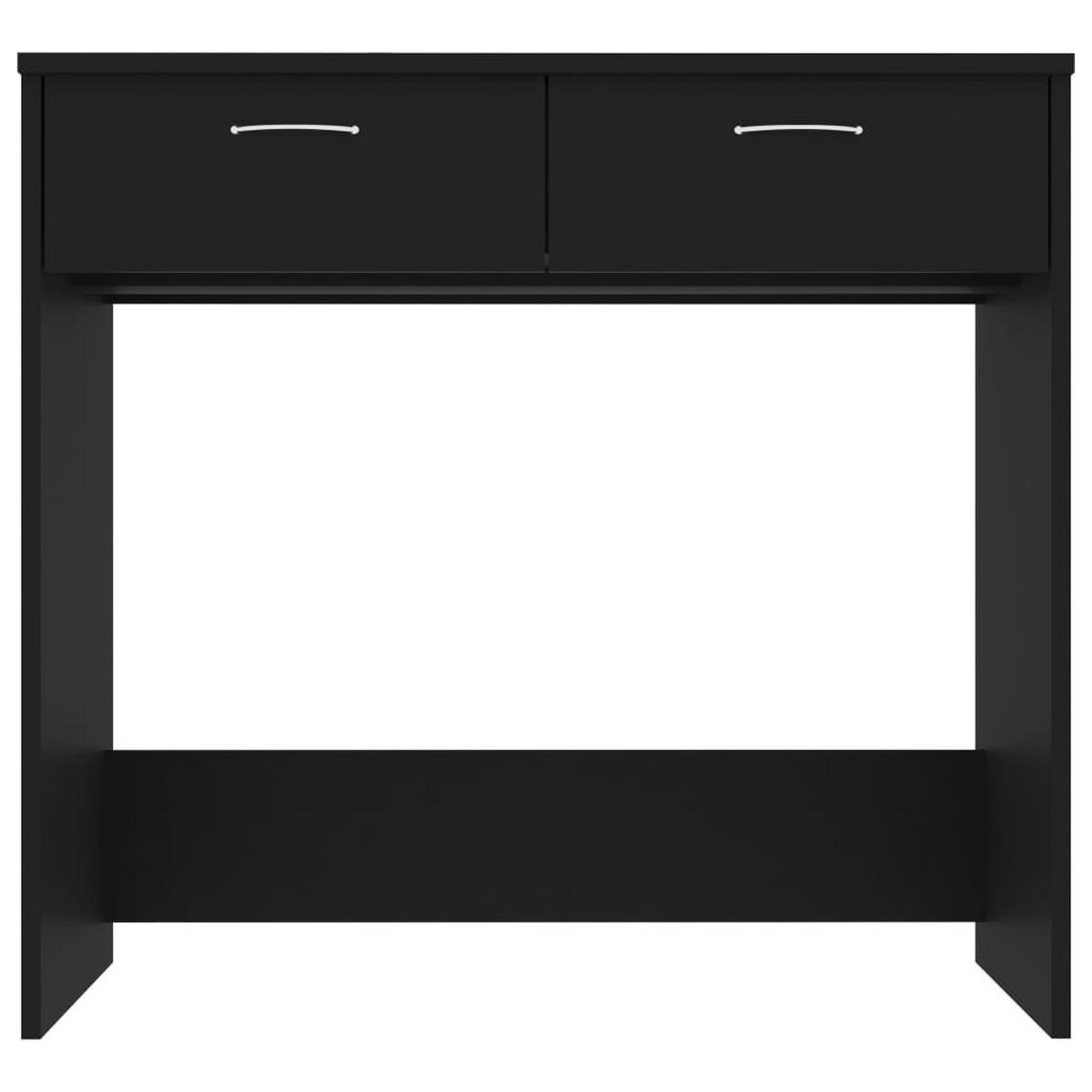 SCHREIBTISCH mit 2 Schubladen 80/40/75 cm aus Holzwerkstoff Schwarz - Schwarz, Holz (40/80/75cm) - vidaXL