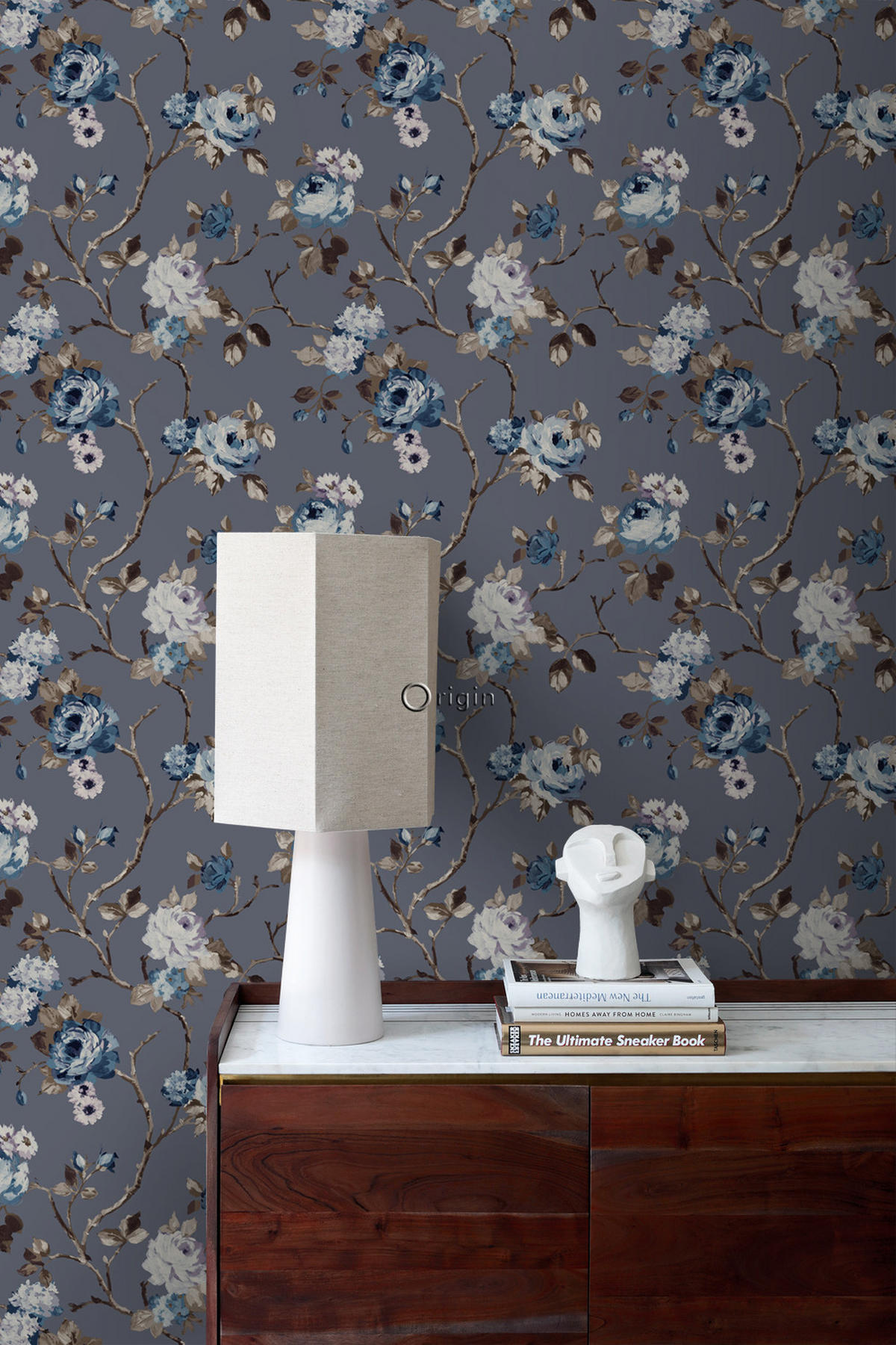 TAPETE Blumen 53 cm x 10.05 m - Türkis, Papier (53/1000cm) - Origin Wallcoverings