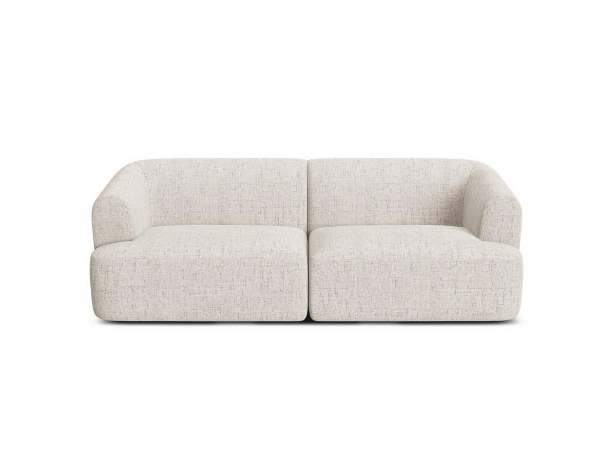 MODULARES-SOFA Campi aus strukturiertem Stoff leichtes beige 3 Sitzplätze - Creme, Textil (90/70/220cm) - Cosmopolitan Design