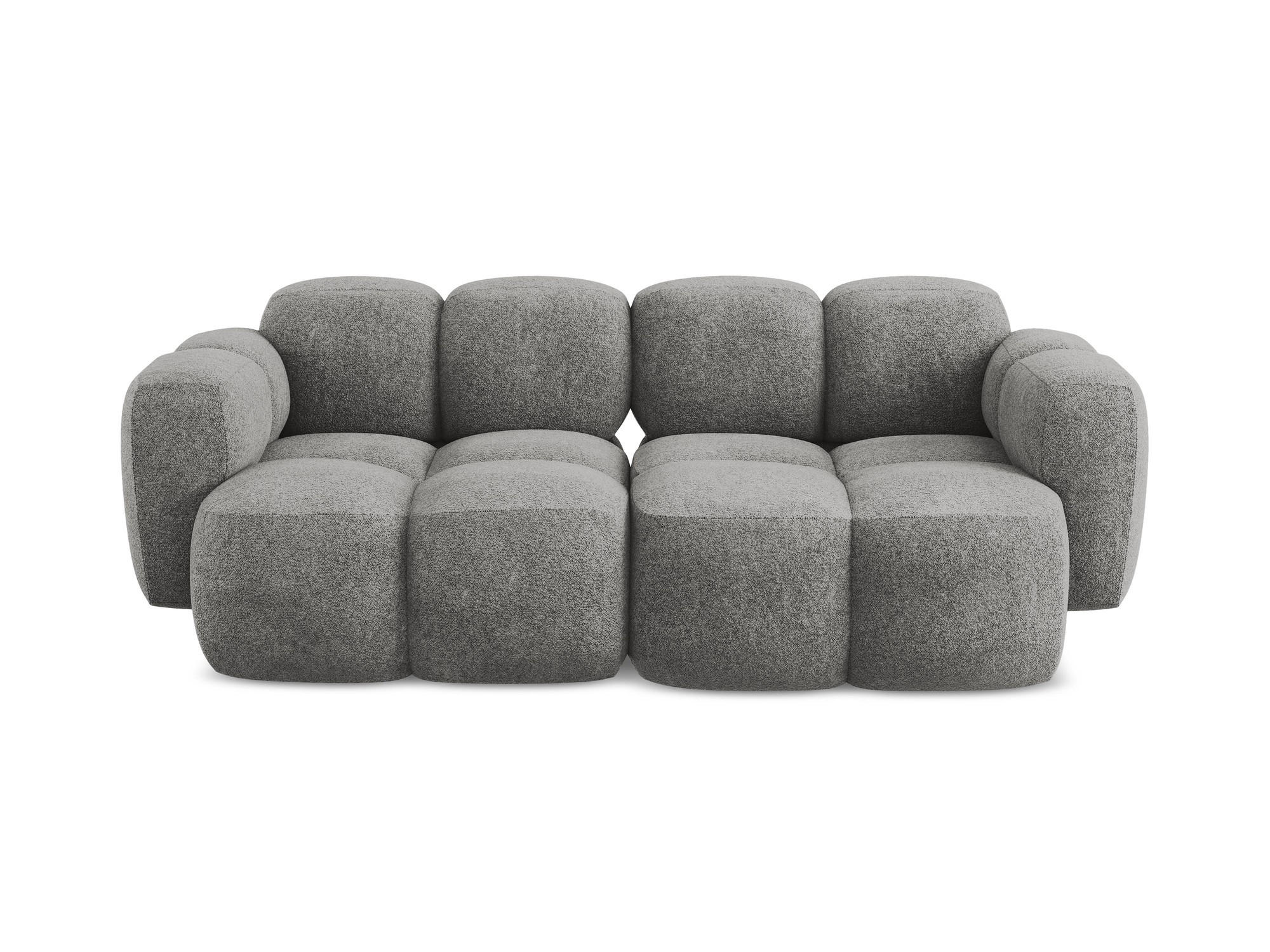 2-SITZER SOFA Chenille Stoff Grau - Dunkelgrau/Schwarz, Holzwerkstoff/Kunststoff (210/72/115cm) - Makamii