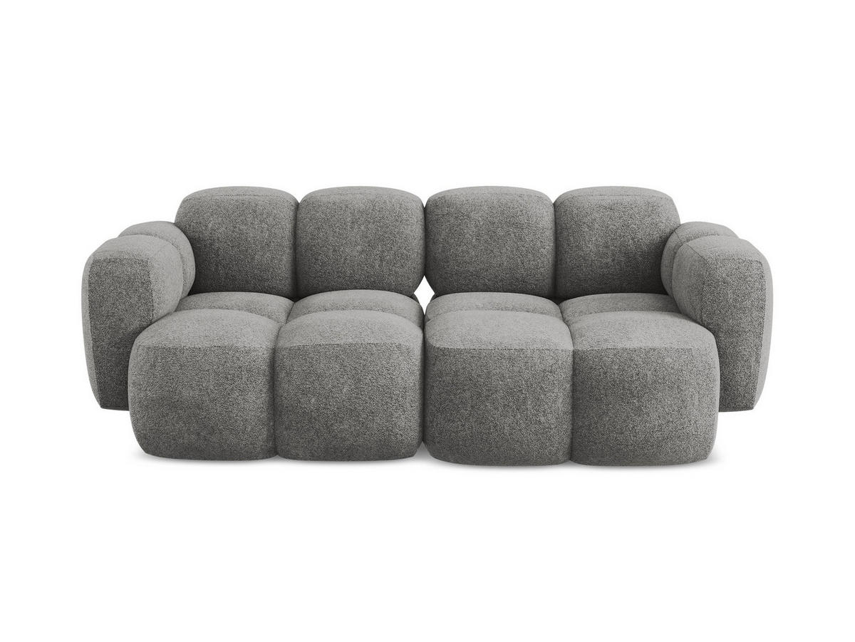 2-SITZER SOFA Chenille Stoff Grau - Dunkelgrau/Schwarz, Holzwerkstoff/Kunststoff (210/72/115cm) - Makamii
