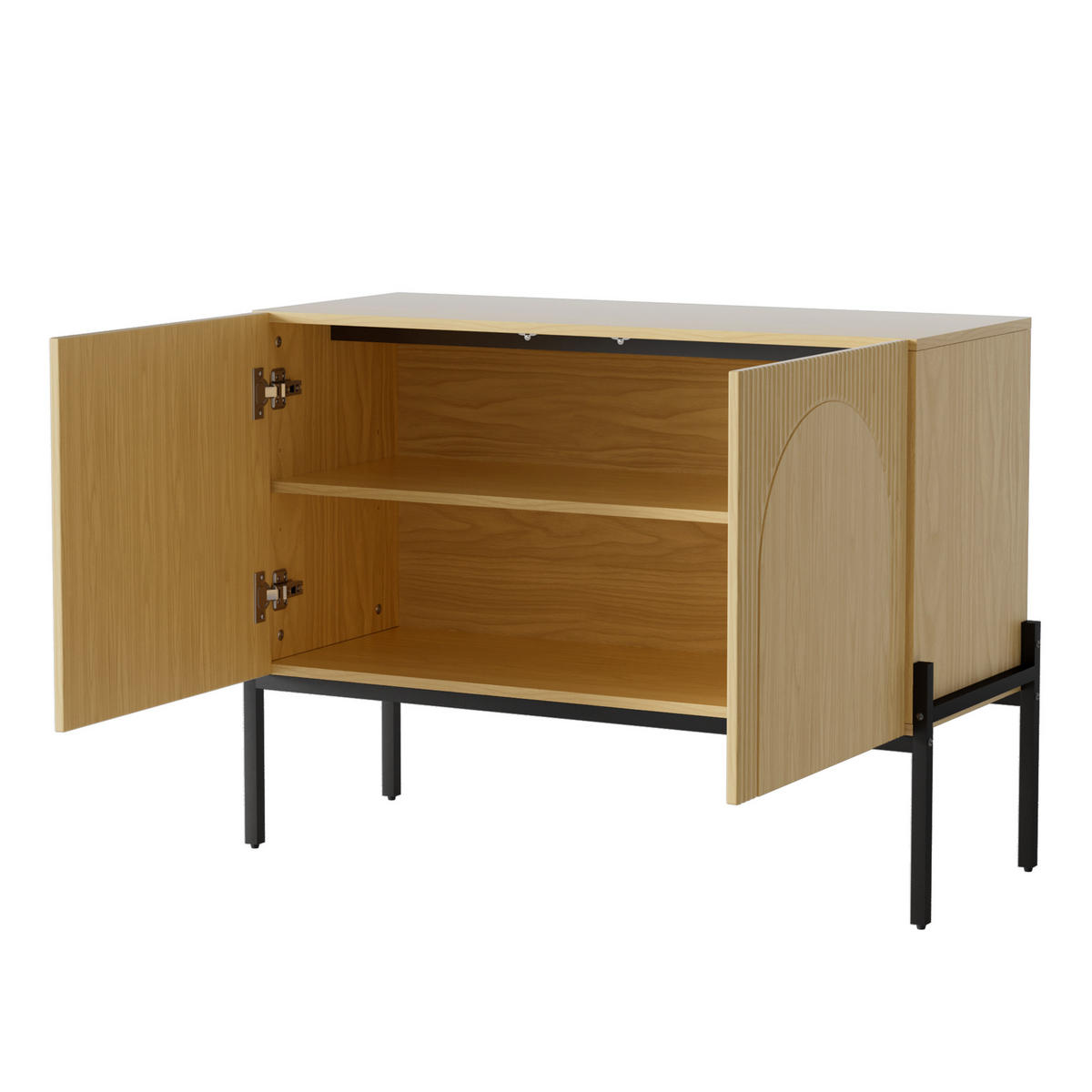 KOMODA 100x40x75 cm Prirodna 2 vrata - prirodne boje, drvni materijal (100/75/40cm) - FLIEKS