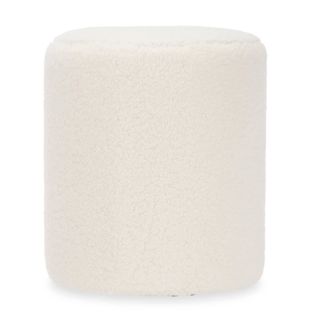 SITZHOCKER Teddy Ø 32 cm - Weiß, Textil (32/36/32cm) - Giftdecor