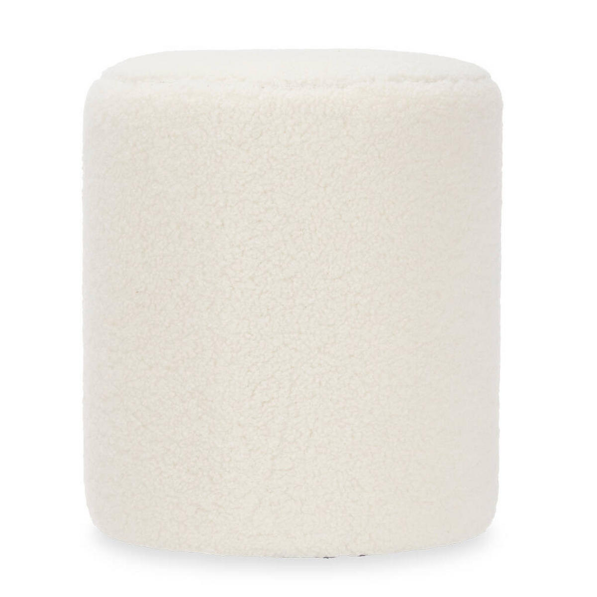 SITZHOCKER Teddy Ø 32 cm - Weiß, Textil (32/36/32cm) - Giftdecor