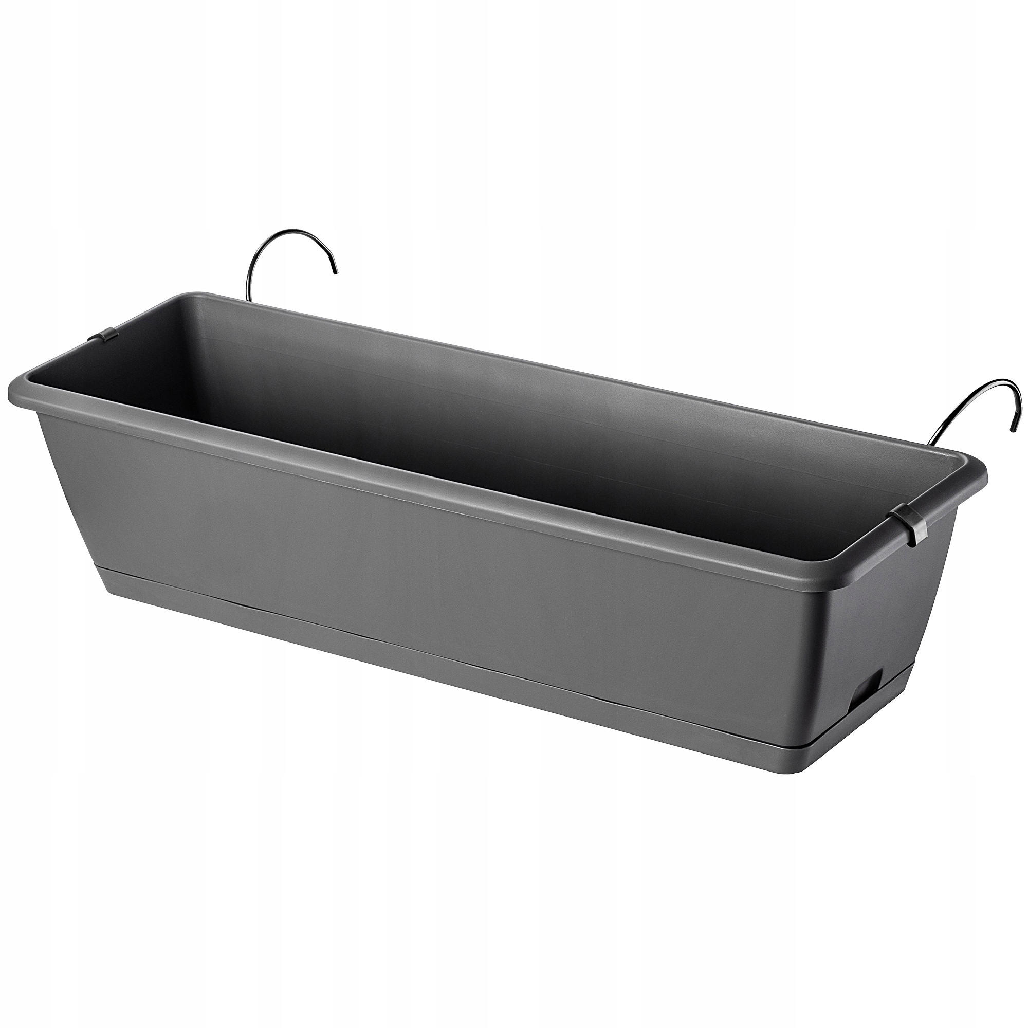 BALKONKASTEN 60 cm mit Griffen, Grau - Grau, Kunststoff (19/59cm) - KADAX