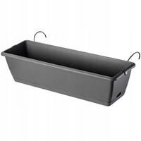 BALKONKASTEN 60 cm mit Griffen, Grau - Grau, Kunststoff (19/59cm) - KADAX
